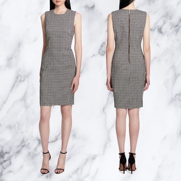 calvin klein plaid sheath dress